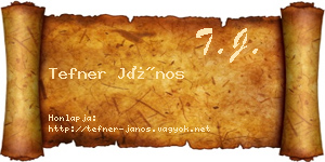 Tefner János névjegykártya