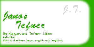 janos tefner business card